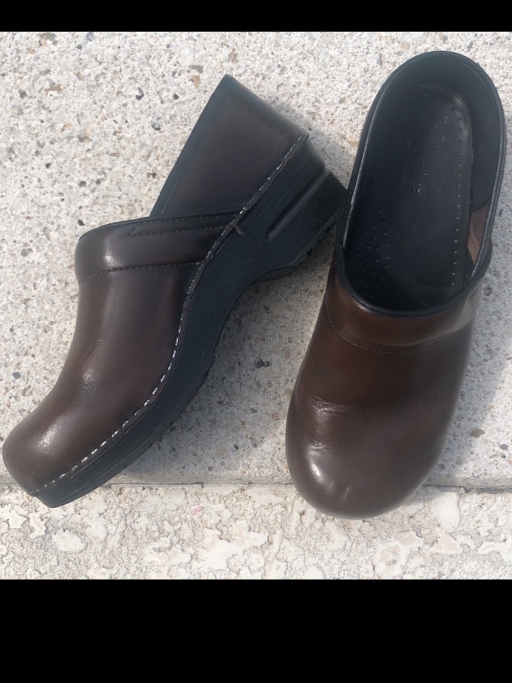 Sanita original danish clogs brown women’s size 40 US 10 leather slip on shoes